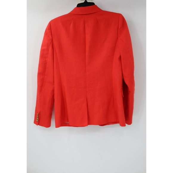 J.CREW blazer Women Size 4 Rhodes Linen Fiery Sunset Gold Buttons jacket - Picture 4 of 15